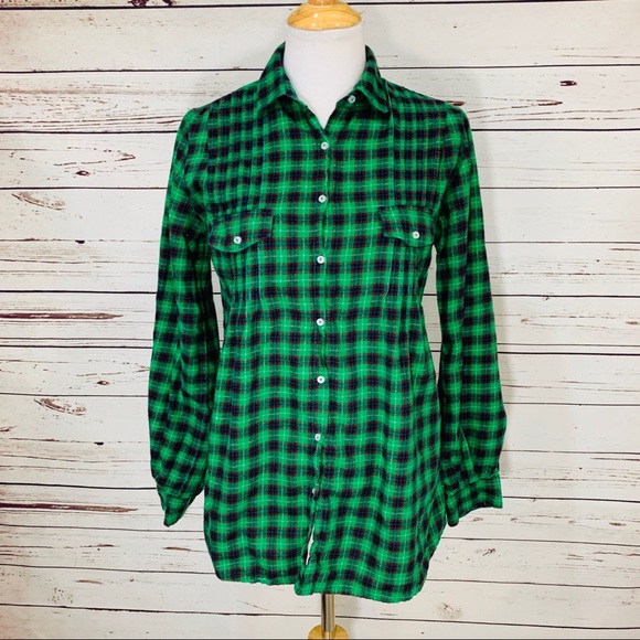 Sundance Tops - {SUNDANCE} Green & Red Plaid Tunic Flannel